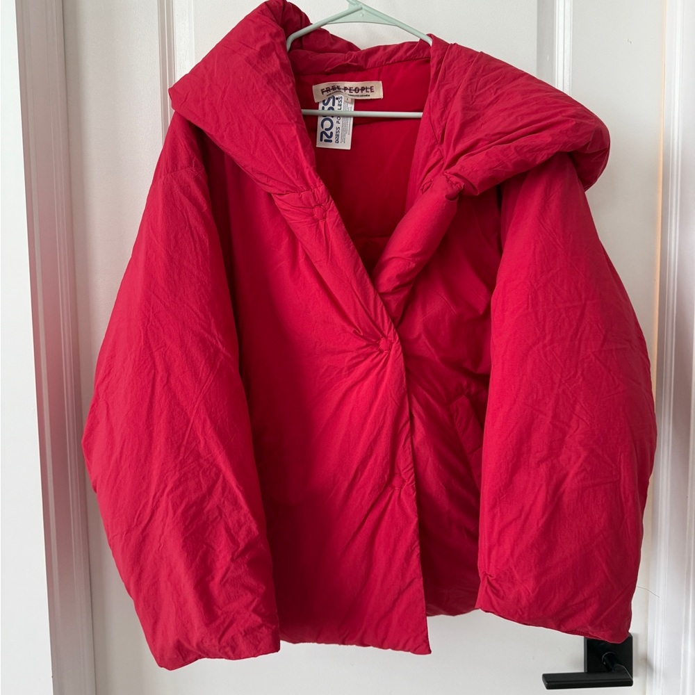 Free People Red Puffer Jacket - Picture 4 of 7